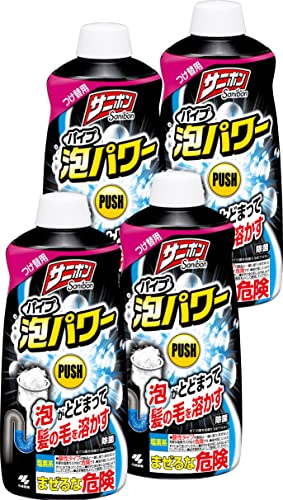 サニボン 【まとめ買い】 パイプ泡パワー 泡がとどまって髪の毛を溶かす 排水口 パイプクリーナー 排水溝 つまり 詰め替え用 400ml ×4個