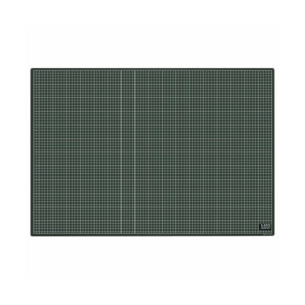 (まとめ）ライオン事務器 カッティングマット再生PVC製 両面使用 900×620×3mm 黒／黒 CM-9011 1枚(×3セット)