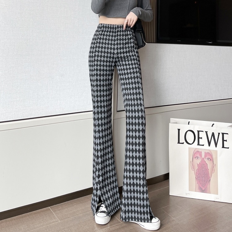 ボトムス パンツ ズボン ロングパンツ ベルボトム ハイウエスト ウエストゴム スリット かわいい 大人可愛い きれいめ シンプル カジュアル 上品 おしゃれ かっこいい 大人女子 こなれ感 個性的