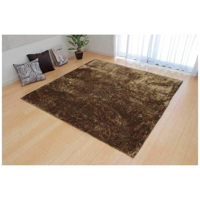 イケヒコ　ラグ シャギー調 (ラルジュ) (約130×185cm/ベージュ)