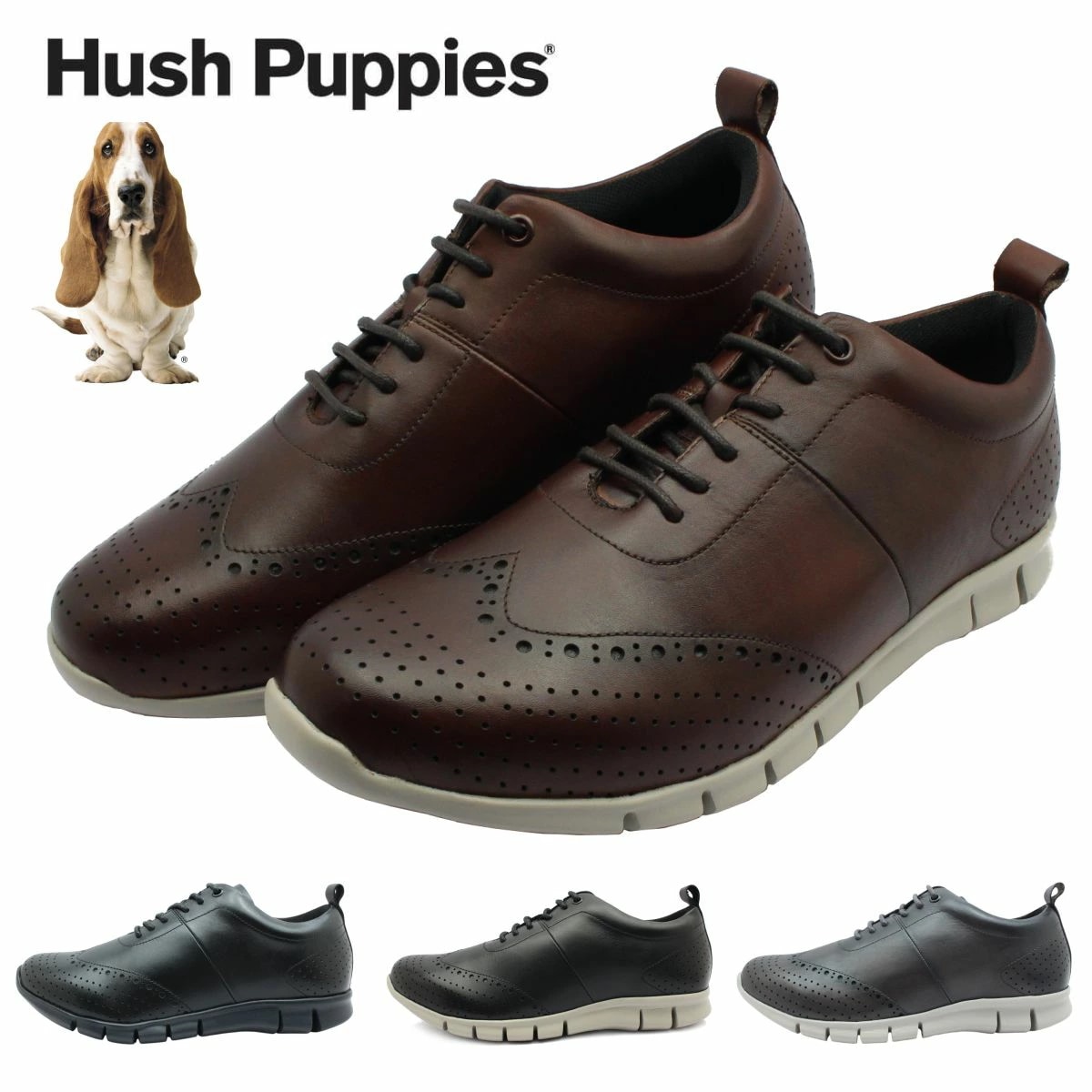 ハッシュパピー メンズ 靴 レザースニーカー M-7102T 軽量 幅3E カジュアル ビジネス Hush Puppies 7102T