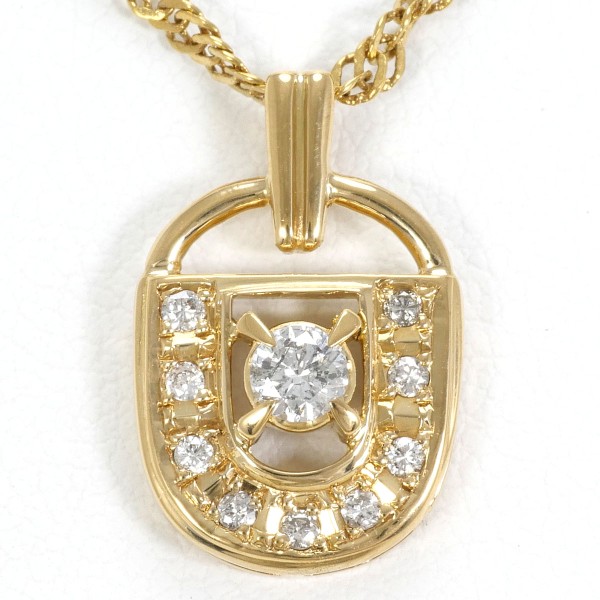 K18 18金 YG イエローゴールド ネックレス ダイヤ 0.20 約40cm ジュエリー 中古