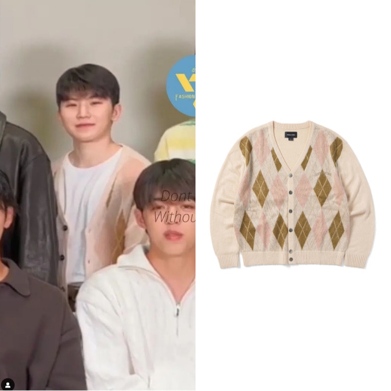 Seventeen Jeonghan着用ディスイズネバーデットargyle カーディガン