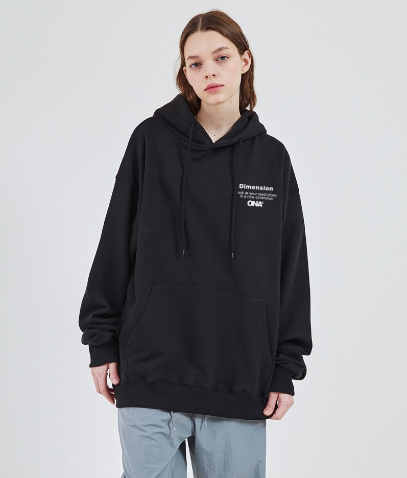 [最終在庫] 即出荷 2ND Dimension Lettering Line Hoodie _BLACK