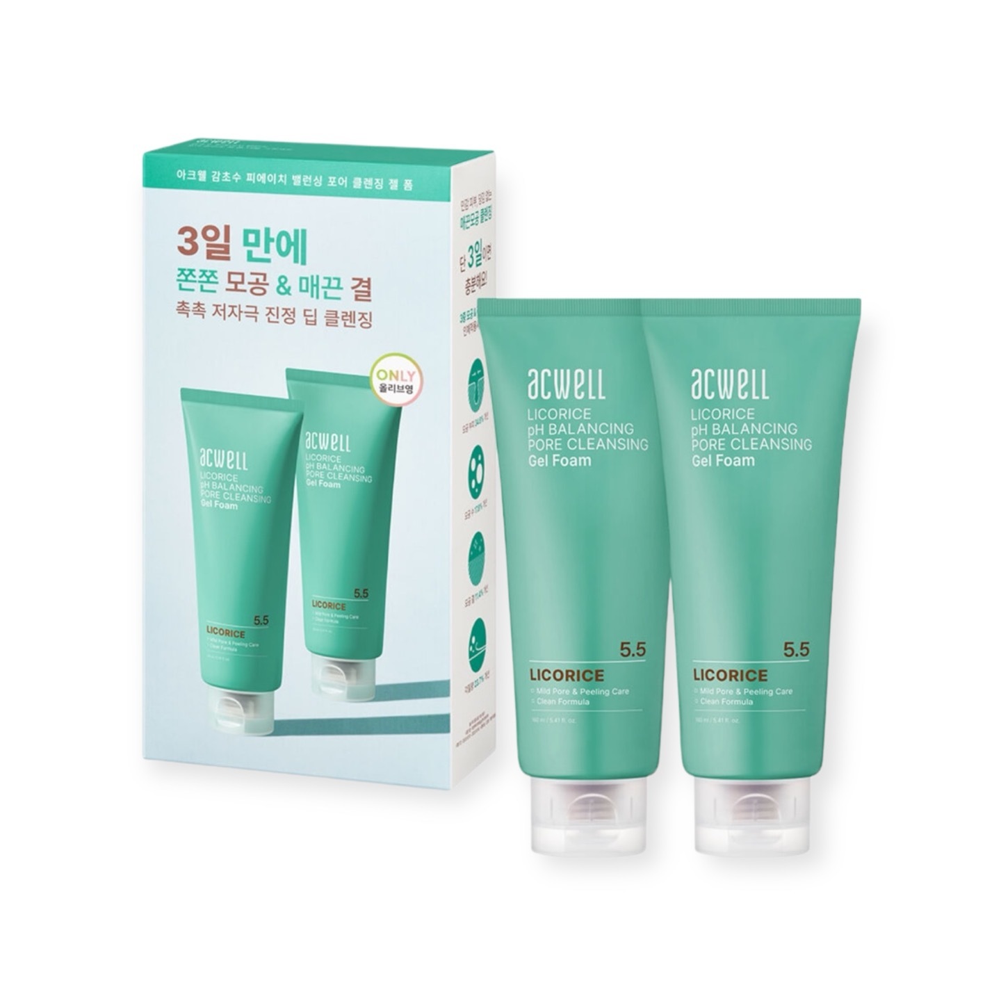 甘草水 ピーエイチ バランシング フォア クレンジング ジェル フォーム ダブル 企画 (160ml+160ml)