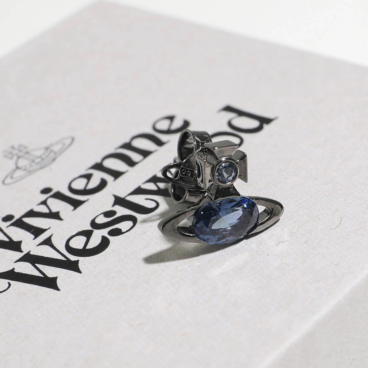 Vivienne Westwood ヴィヴィアンウエストウッド ピアス ALLIE 6201034Q 02S179 レディース 片耳販売 オーブ クリスタル装飾 S179/Ruthnium-Denim