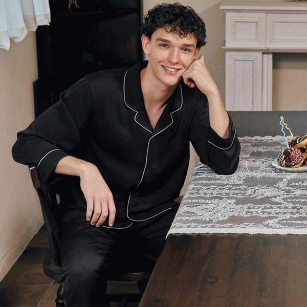 綿40番手サテンソリッド男性パジャマ[SPA2530M] SPA2530M_W