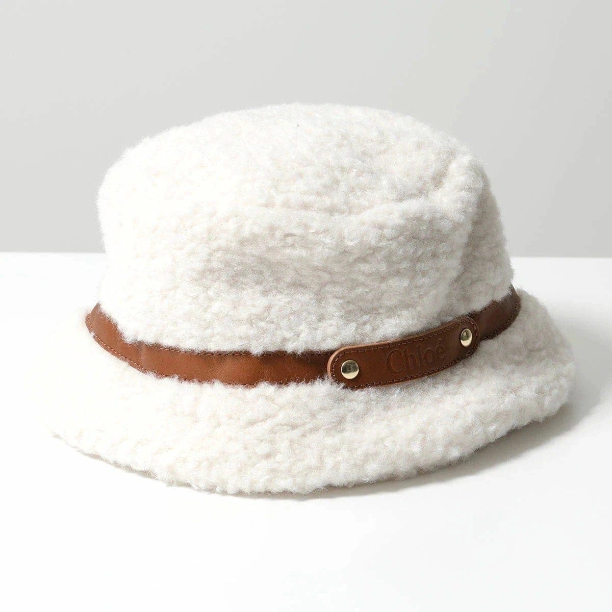 Chloe KIDS クロエ キッズ バケットハット C20277 レディース ガールズ ボア ムートン ファー 帽子 148/IVORY