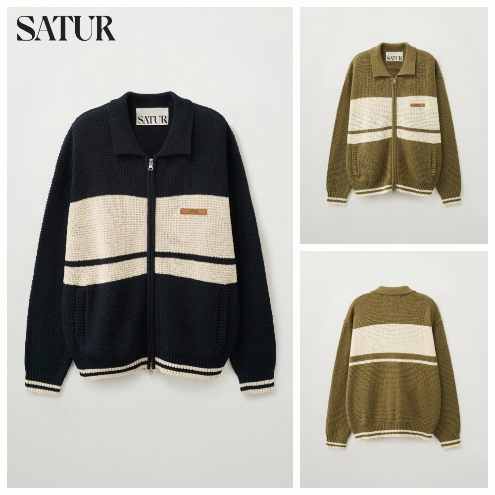 COLOR BLOCK KNIT ZIP-UP [正規品]
