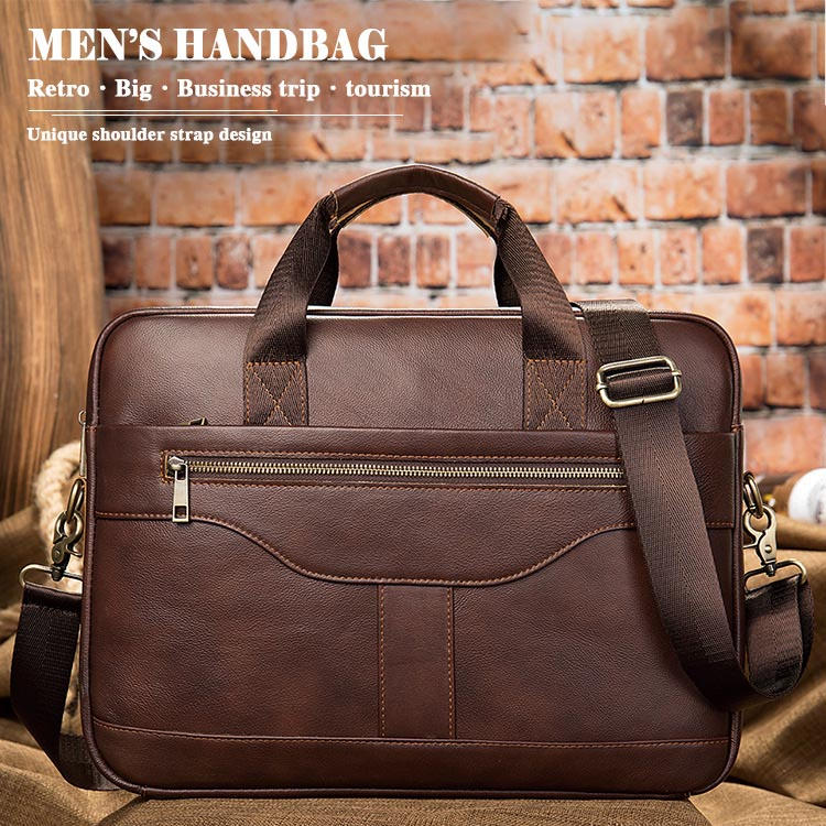 大ヒット ビジネスバッグ メンズ ビジネス バッグ 本革 レザー ショルダーバッグ ブリーフケース ショルダー付 ファスナー付き ビジネスバック 軽量 大容量 通勤 通学 入社 就活 出張 シンプル