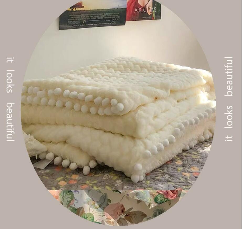 insラムウール毛布　ブランケットもこもこ シングル ダブル　寝室リビング毛布