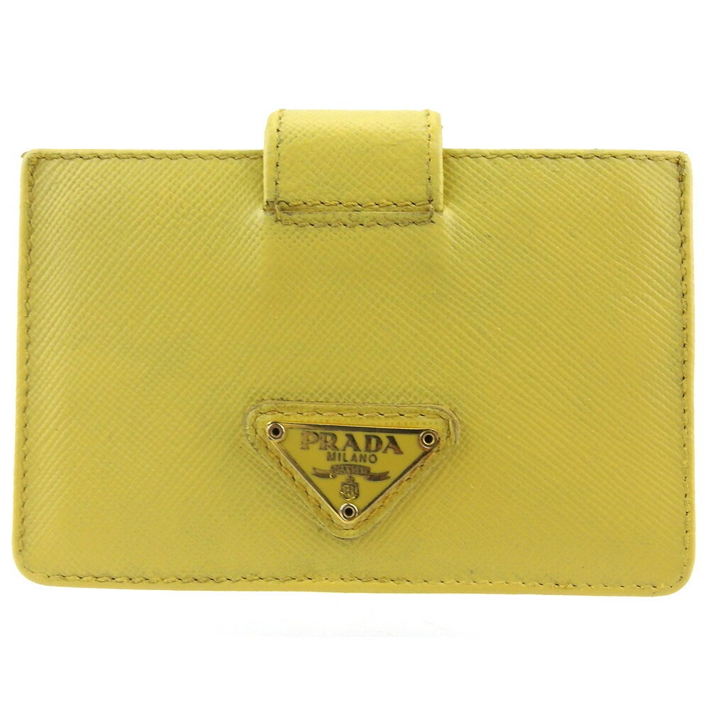 カードケース トライアングルロゴ イエロー ゴールド レディース 中古