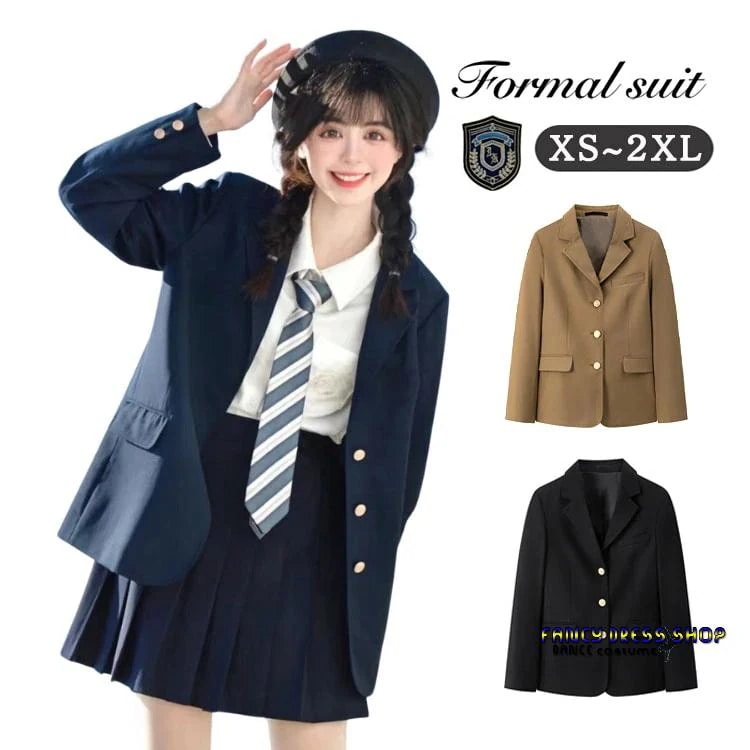 制服 ブレザー 女子 韓国 スーツ 卒業式 ジャケット 女の子 卒服 ブレザー 黒 紺 卒業式 女の子 スクール 制服 ブレザー 長袖 小学生 中学生 高校生 JK 150 160