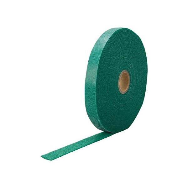 （まとめ）マジックケーブルロールタイ 幅15mmx長さ10m 緑 1巻[x3]