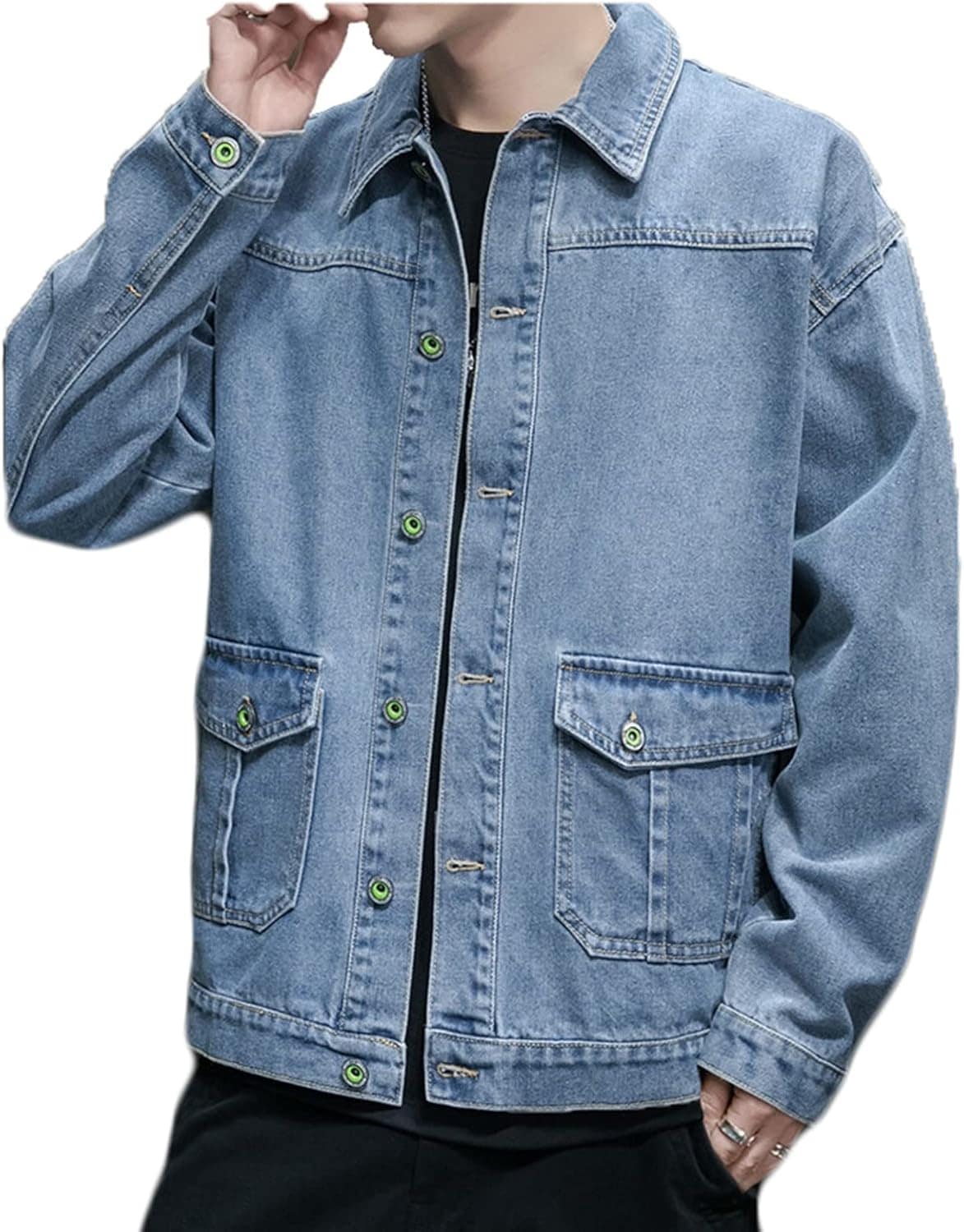 大きいサイズ ジャケット デニムコート アウター 大人用 Gジャン メンズ 男性 春秋 ブルゾン スプリングコート ジャンパー ファッション カジュアル オシャレ