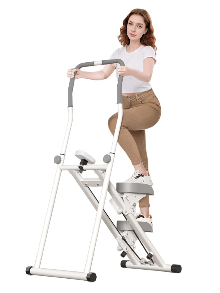 ホームステアステッパー 静音 室内 ホームジムエクササイズ用の階段ステッパー 角度調節 折りたたみ式垂直エアロビクス階段 階段ステッピングマシン 垂直有酸素運動滑り止めペダルと全身トレーニング用の調節