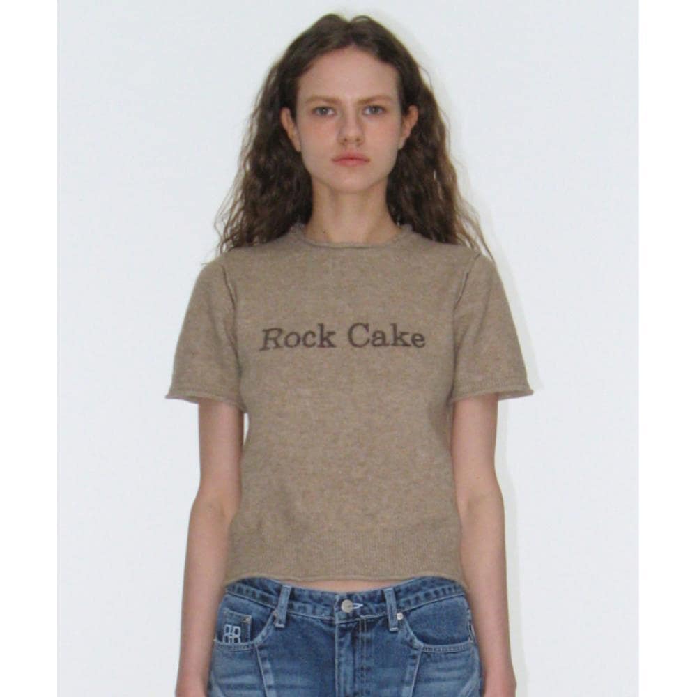 ROCKCAKE Stitch Line Round Knit Beige RC25KN04300BE