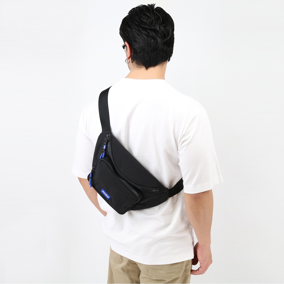 50529435 ボディバッグ ウエストポーチ ベルトバッグ ジップアップ ベルトバッグ エンブロイダリーロゴパッチ メンズ ブランド