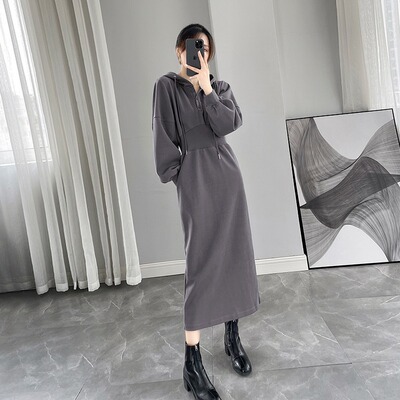 ワンピース デート フーディー ロング ロング丈 袖あり 長袖 かわいい 大人可愛い きれいめ シンプル カジュアル 大人 上品 おしゃれ お洒落 主役級 存在感 春 秋 冬 10代 20代 30代
