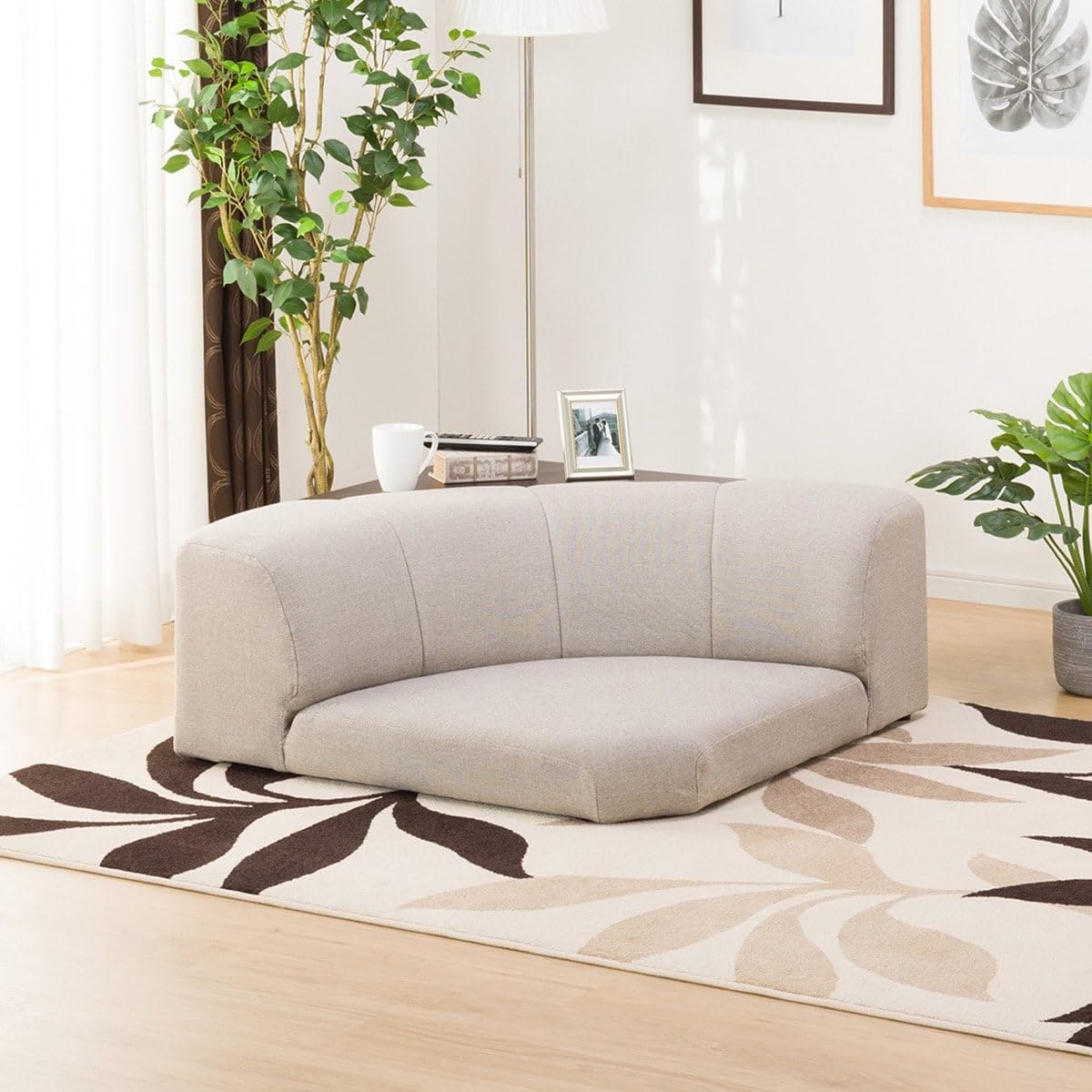 ニトリ 圧迫感なく 座り心地が良い ローソファ Nゲート ファブリック コーナータイプ ベージュ NITORI 1100104