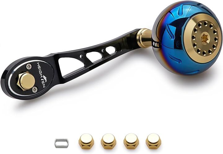 80/90mm リール ハンドル 45mm ハンドルノブ シマノ SHIMANO ダイワ DAIWA アブ Abu ベイトリール 通用 Aurora Ach( ブラック＆ゴールド)