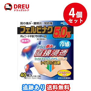 4個セット 送料無料オムニードFBプラスター 冷感 40枚入第2類医薬品セルフメディケーション税制対