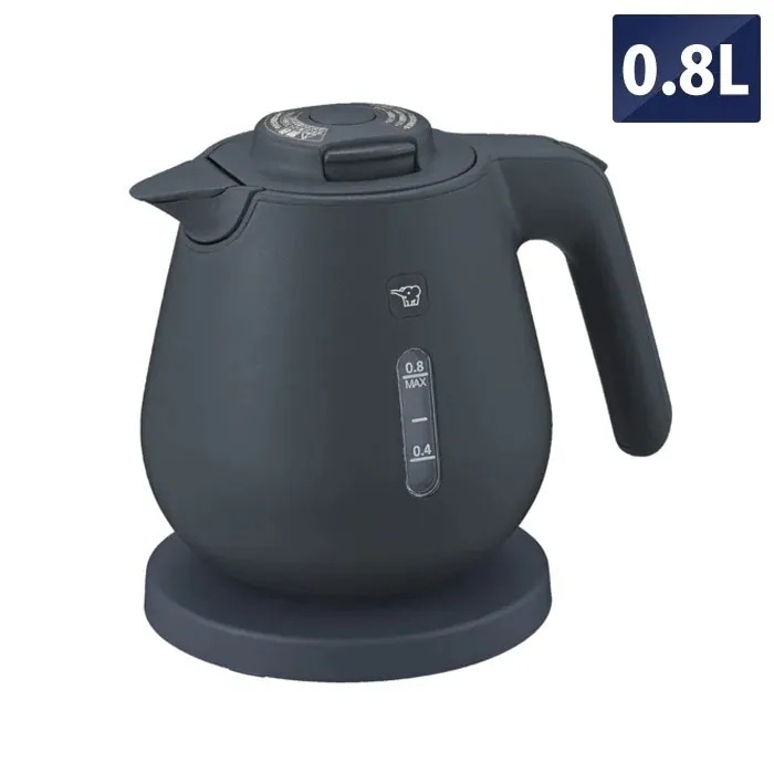 電気ケトル 0.8L 転倒湯もれ防止 蒸気セーブ CK-DC08-BM ソフトブラック