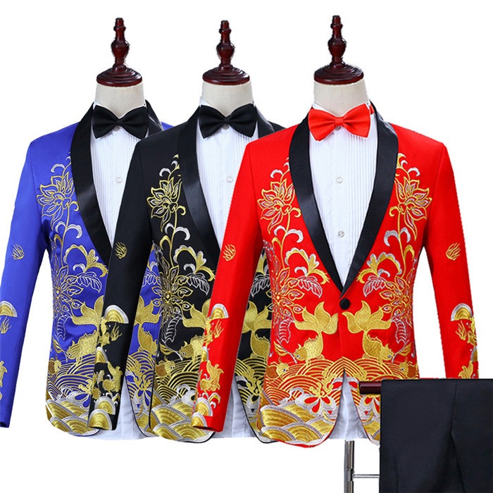 5色入荷　メンズ　スーツ　スーツセット　上下セット セットアップ　3点セット　タキシード　メンズ タキシード パンツ　演出服 華麗な王族服 王子様 ヨーロッパ風 復古風 コスプレ衣装　宮廷服　コスチュ