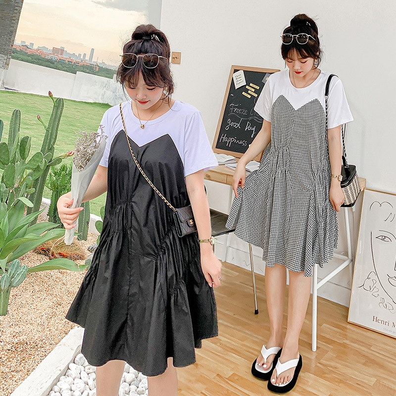 ワンピース 大きいサイズ 半袖 春夏 韓国 妊婦 マタニティ ゆったり きれいめ 3l 4xl 5l