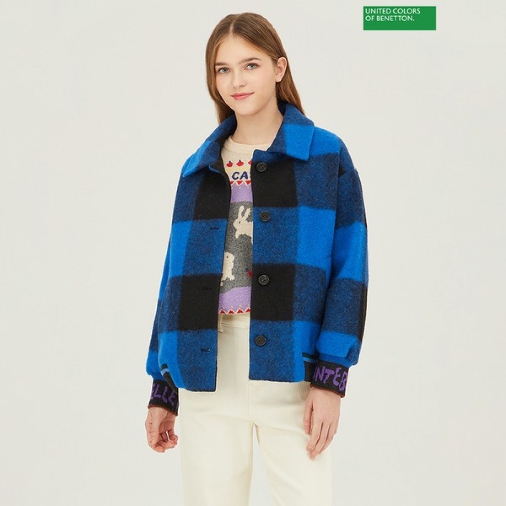 (ベネトン) ベネトンフォーブスチェックジャンパー BAJPA4461_BL