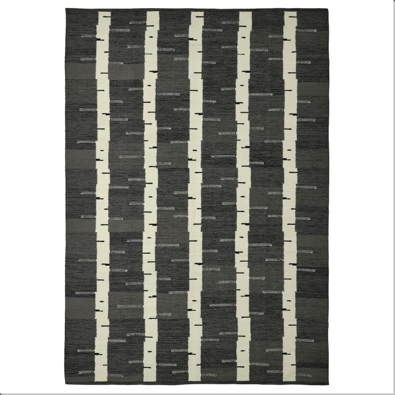 STOCKHOLM 2025 ストックホルム 2025 ラグ 平織り - グレー/ホワイト 手織り 170x240 cm