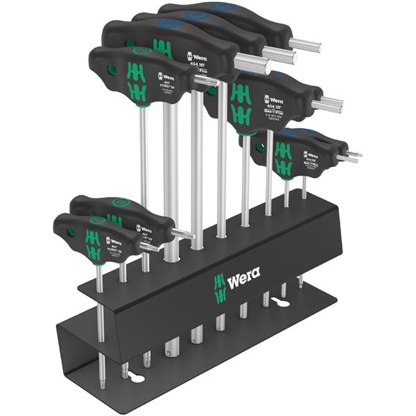 WERA ヴェラ 10本組 自転車整備 メンテンス用 Tハンドル ドライバーセット HEX TX メタルラック付き 004174 工具 ツール DIY