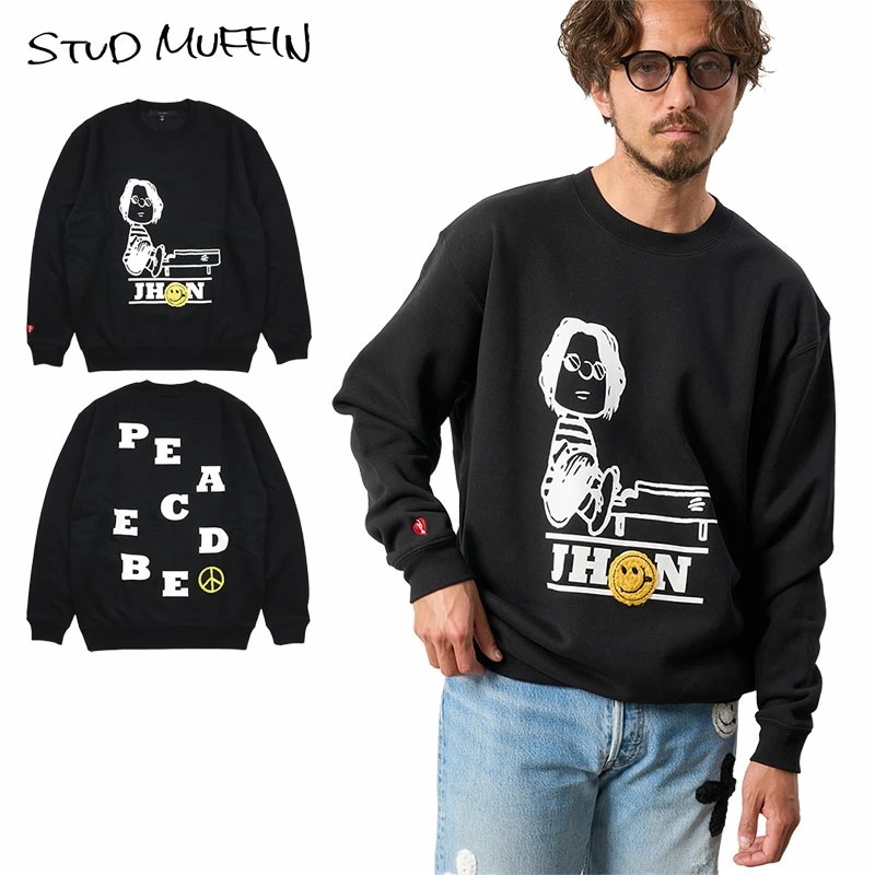 スタッドマフィン トレーナー STUD MUFFIN スウェット サガラワッペン 裏起毛 メンズ レディース ブランド 大きいサイズ おしゃれ 黒