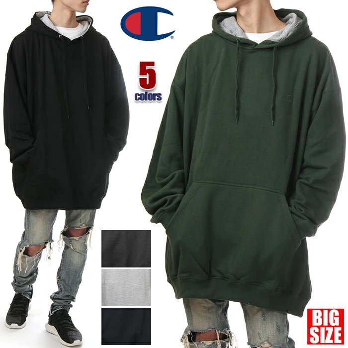 【ビッグサイズ】チャンピオン パーカー メンズ 大きいサイズ USAモデル CHAMPION スウェット 裏起毛 プルオーバー ブランド 胸 袖 ロゴ 無地 ゆったり 大きめ ビッグシルエット ビッグ
