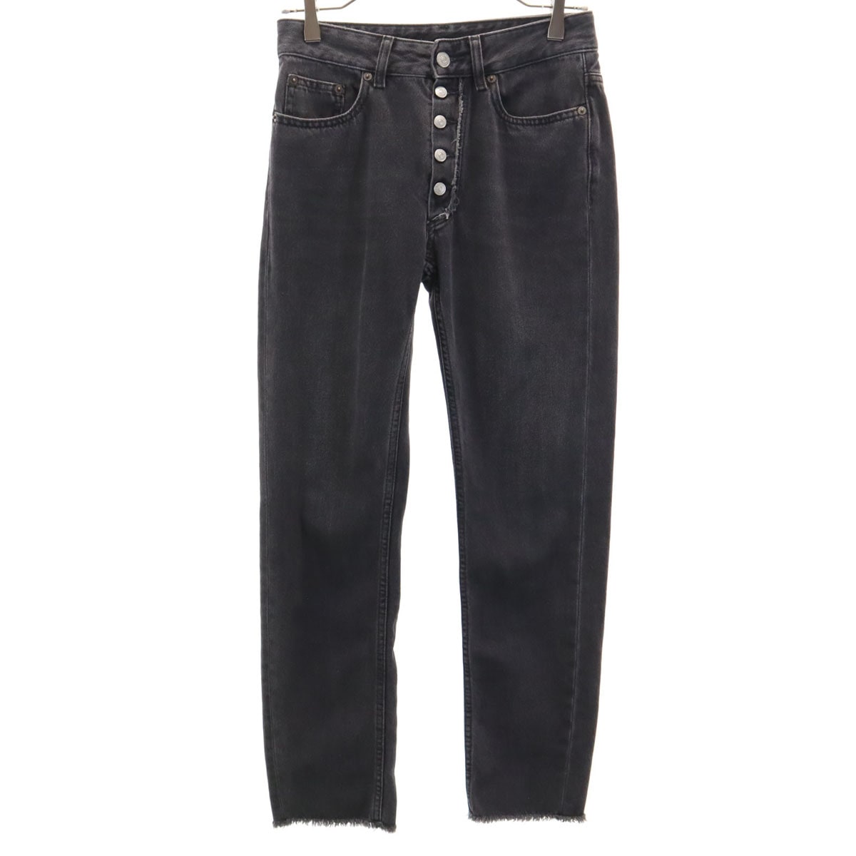 MM6 Maison Margiela エムエムシックス メゾンマルジェラ カットオフ スリムデニムパンツ 38 ブラック系 ジーンズ レディース 古着