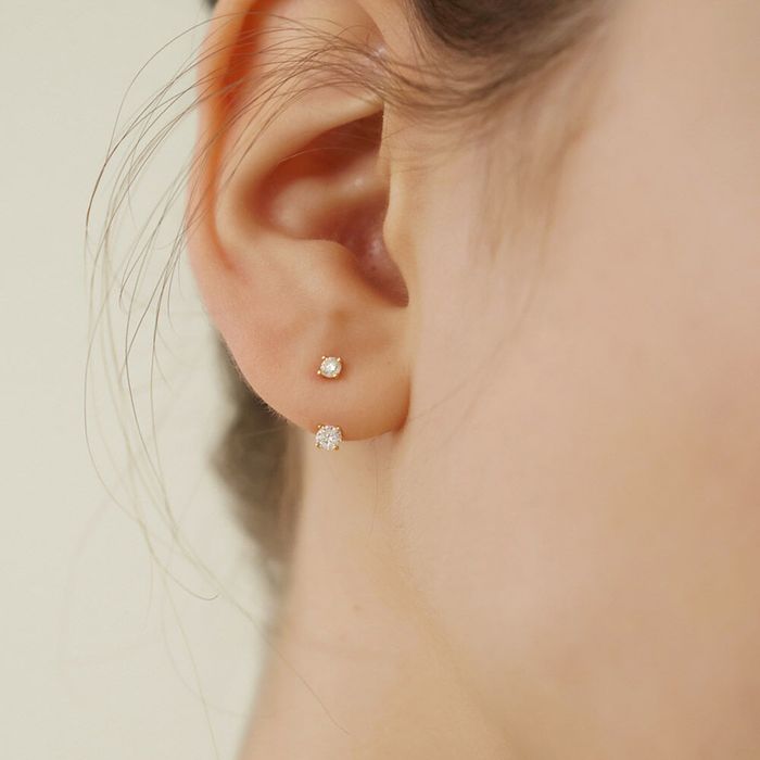 [Silver 925] Moissanite ear jacket earrings 2色 おしゃれ ピアス 韓国ファッション
