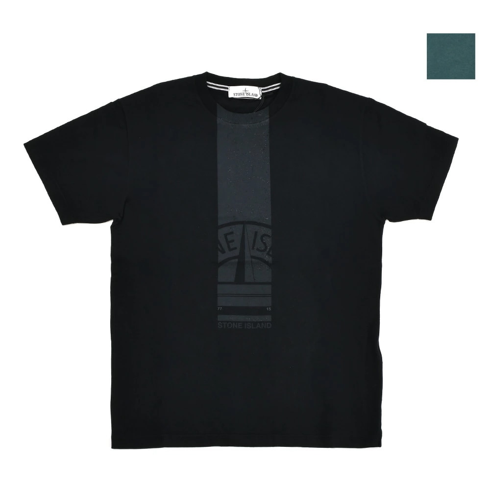 ストーンアイランド Tシャツ メンズ カットソー クルーネック 半袖 ブラック グリーン STONE ISLAND[2ns83]