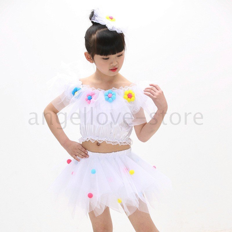 韓国二点セット 90-150CM 5周年記念イベントが セットアップ 子供用 ステージ スカート 激安通販専門店 女の子 ダンス衣装 新品