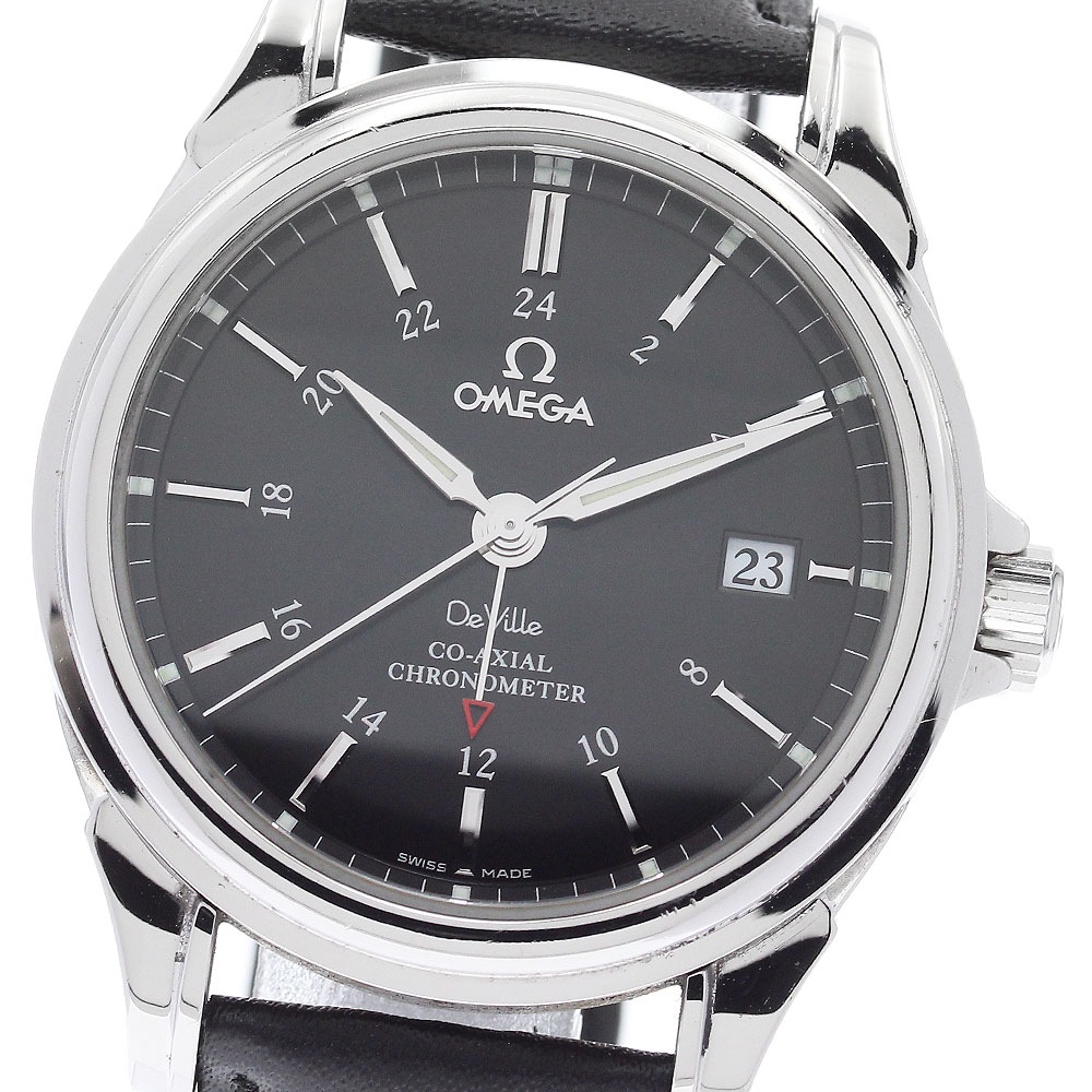 オメガ OMEGA 4833.51.31 デビル デイト GMT コーアクシャル クロノメーター 自動巻き メンズ 保証書付き_890276【中古】