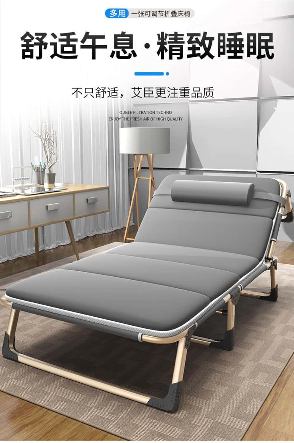 リクライニングチェア 折り畳み 一人用 無重力チェア リラックスチェア フットレスト付 5段階調整 背付 枕 肘掛け ハイバック 仮眠 昼休み 昼寝 残業 オフィス アウトドア コンパクト 省スペース