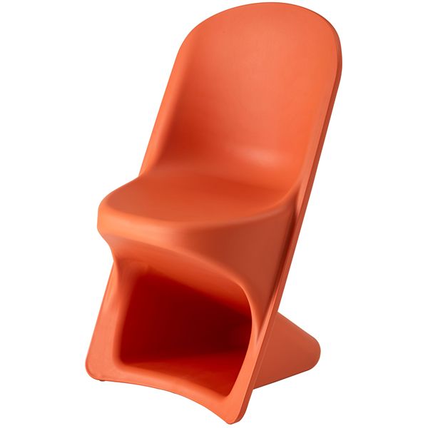 チェア 約W52xD54xH87xSH46cm オレンジ スタッキング可 完成品