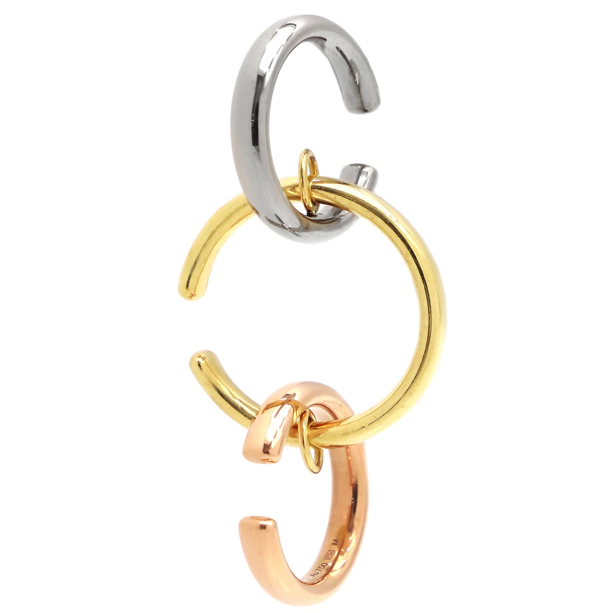 カルティエ Cartier イヤリング トリニティ イヤーカフ K18WG K18YG K18PG ホワイトゴールド×イエローゴールド×ピンクゴールド K18YG K18PG Trinity Au75