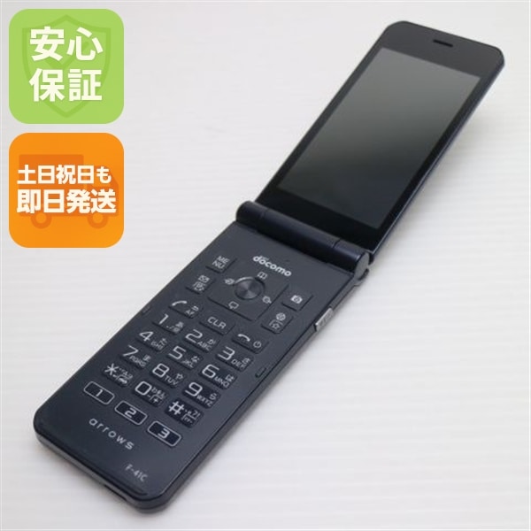 美品 arrows ケータイ ベーシック F-41C ネイビー スマホ 白ロム 中古 土日祝発送OK 66