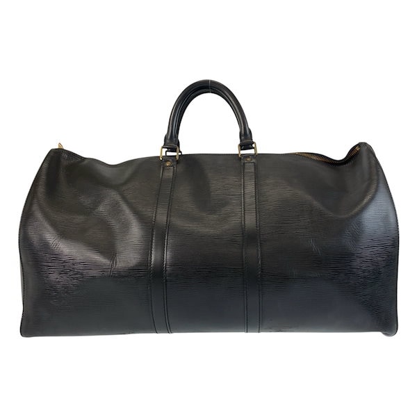 ルイヴィトン　キーポル55 ボストンバッグ　型押しロゴ　エピ　金具　ブラック Qoo10] Louis Vuitton エピ キーポル55 ノワール ブラック