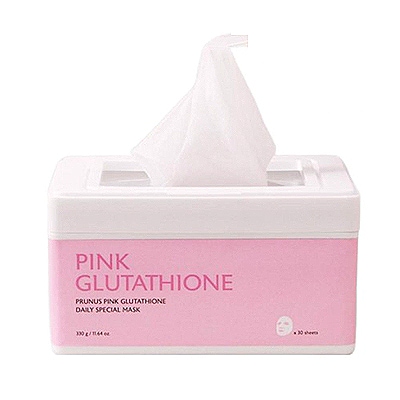 [プラム グルタチオン ピンク マスクパック 30枚入] フェイスマスク ツヤ肌 保湿 透明感アップ うるおいケア 韓国コスメ スキンケア シートマスク