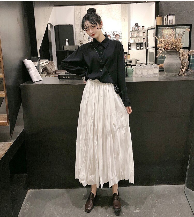 2色 スカート ボトムス 春 夏 秋 冬 きれいめ カジュアル かわいい レディース プリーツスカート フレアスカート トラペーズスカート ロング丈 9分丈 アンクル丈 無地 ウエスト ゴム ハイウエ