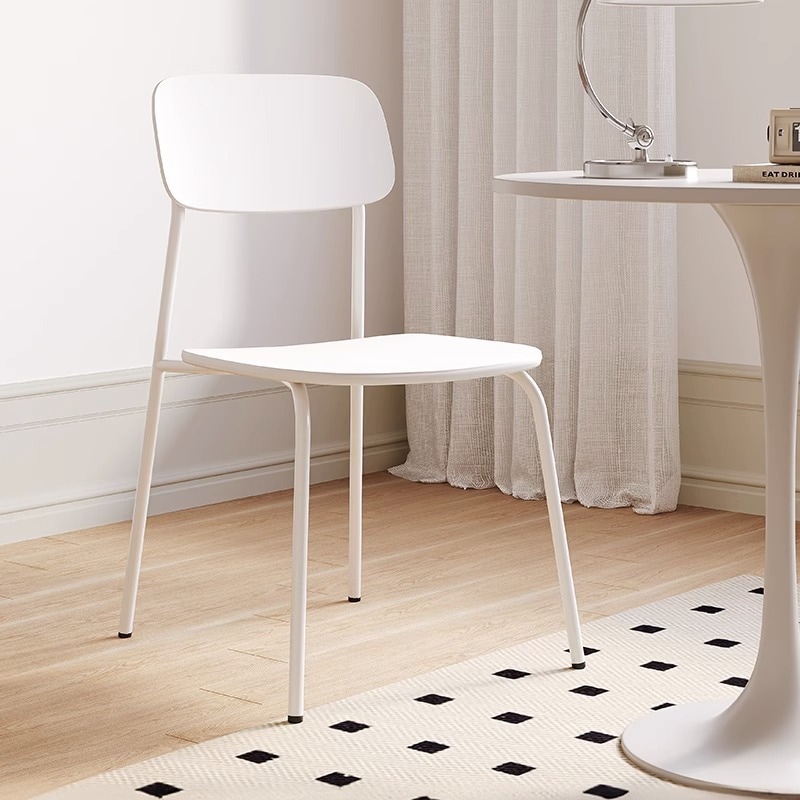 餐椅家用塑料靠背椅子简约现代可叠放2023新款卧室书桌凳子洽谈椅