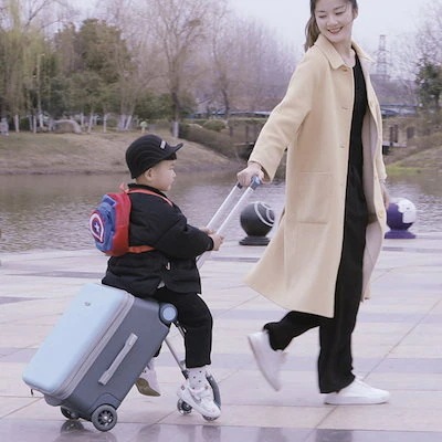 子供が乗る スーツケース アルミフレーム 子供用車 旅に便利である 旅行バッグ 360回転キ