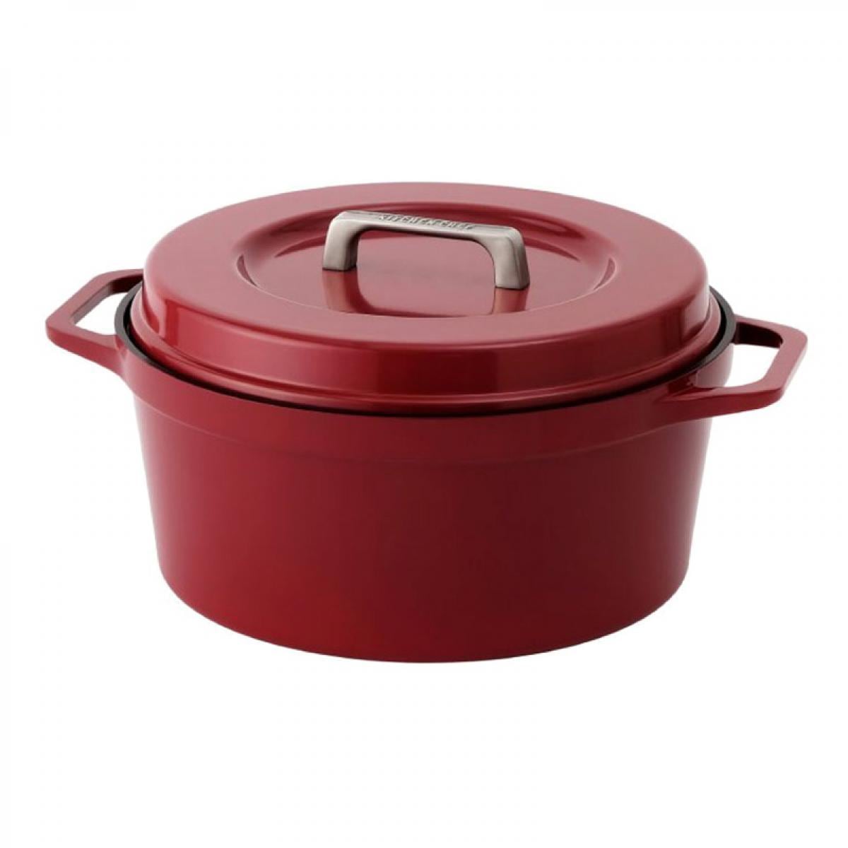 アイリスオーヤマ 無加水鍋 COTOCO 24cm SMKSN-S24 ビーツレッド IH ガス火 両手鍋 煮る 蒸す 炊く 茹でる 焼く 炒める