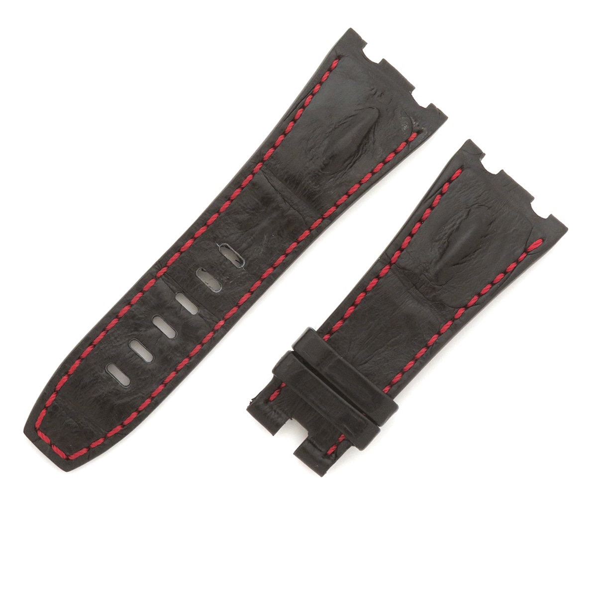 オーデマピゲ AUDEMARS PIGUET 腕時計パーツ ロイヤルオーク用 クロコバンド クロコダイル ブラック 新品同様 純正 替え ベルト ストラップ 28ｍｍ ブラック 黒 【中古】